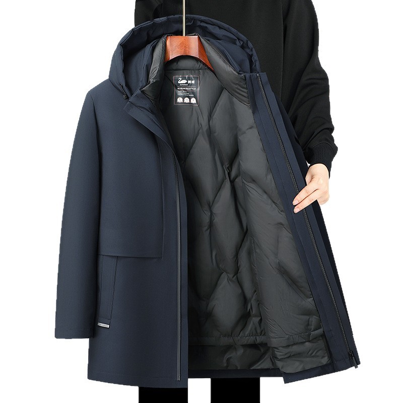 加厚一衣三穿鹅绒羽绒服男式冬季新款中老年羽绒服脱卸内胆鹅绒服|undefined