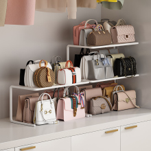 包包收纳置物桌面多层分格收纳展示架衣柜内衣裤子放置整理架柜子