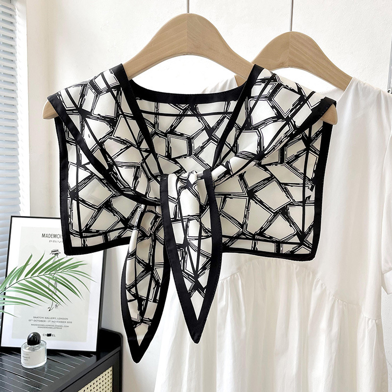 Nuevo chal protector solar de verano de las mujeres al aire libre con aire acondicionado decoración de la habitación chaleco de protección del cuello pequeña bufanda falsa bufanda anudada