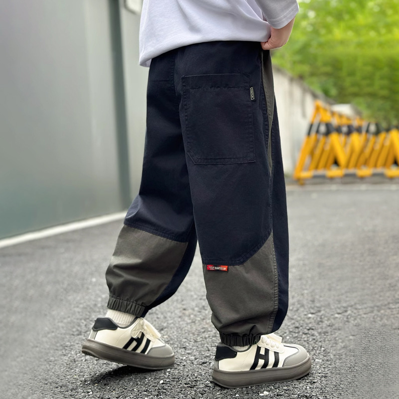 Children's Clothing Boys' Cargo Pants Spring and Autumn 2026 New Style Boys' Sports Long Pants Color-Blocking Youth Korean Style Trendy Pants