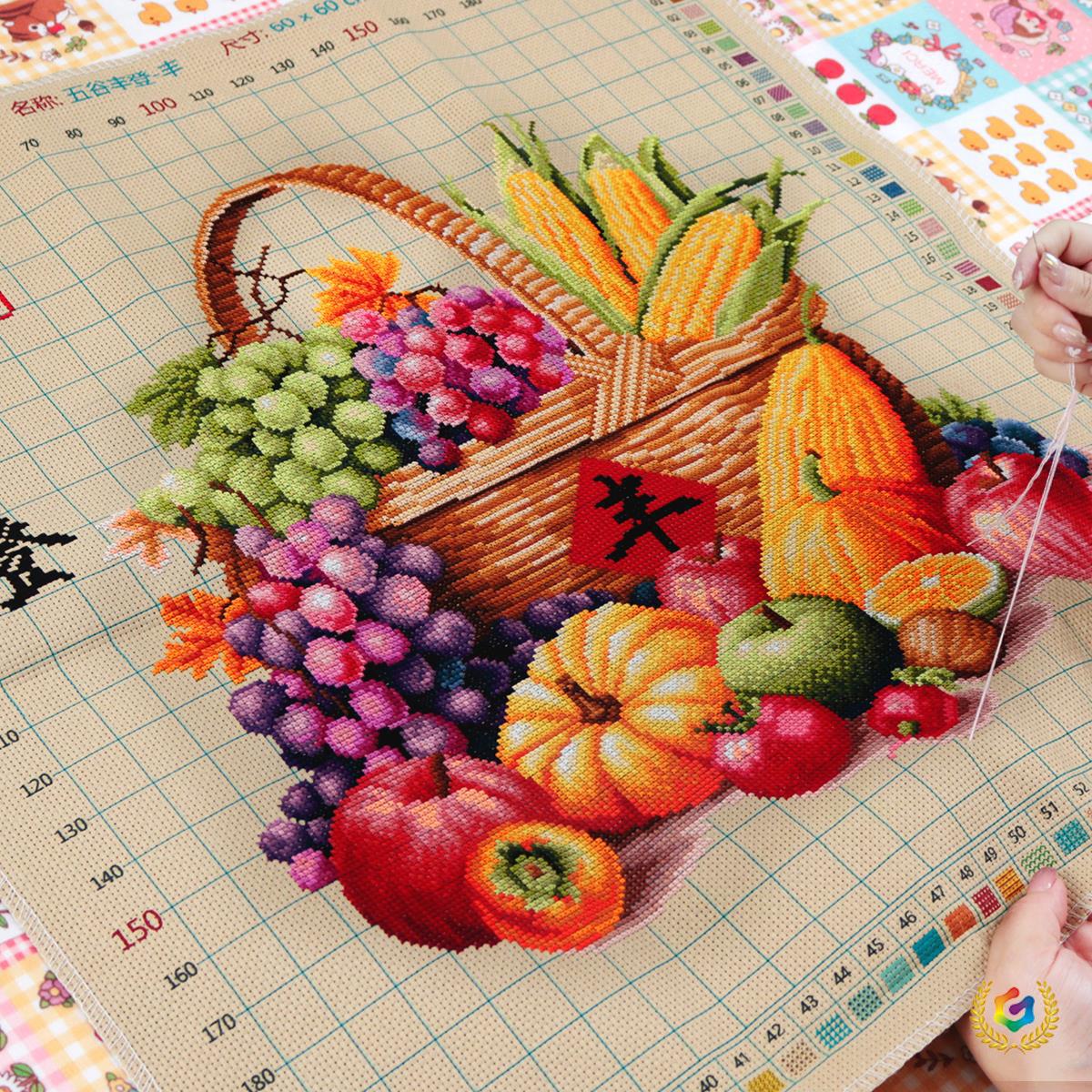 ✅五谷丰登十字绣2025新款客厅餐厅简单乔迁玄关摆件丰收手工自己
