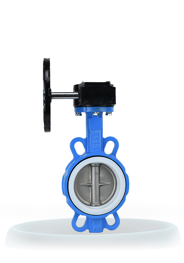 涡轮蝶阀 四氟涡轮蝶阀 四氟涡轮对夹中线蝶阀 规格D371F-16Q气动