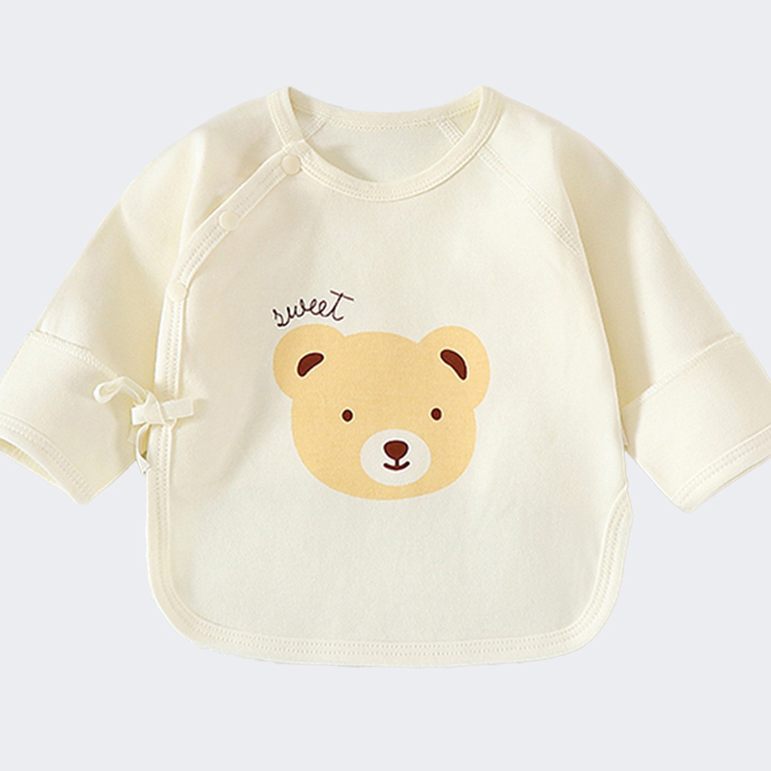 Newborn Half-Back Cotton Top, Class A, Seamless, Breathable, Belly-Protecting, Soft and Skin-Friendly for All Seasons, Suitable for Babies 0-6 Months
