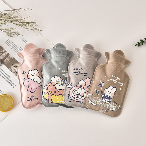 Water-injected hot water bottle PVC flush hand warmer bag for women during menstruation, small size portable student water-filled hand warmer