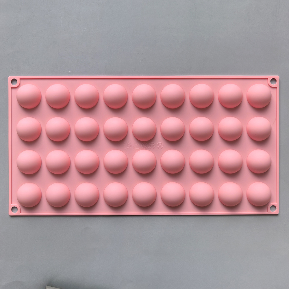 36 pequeños semicírculos 438 chocolate molde de silicona pudín pastel molde de postre jabón utensilios azules