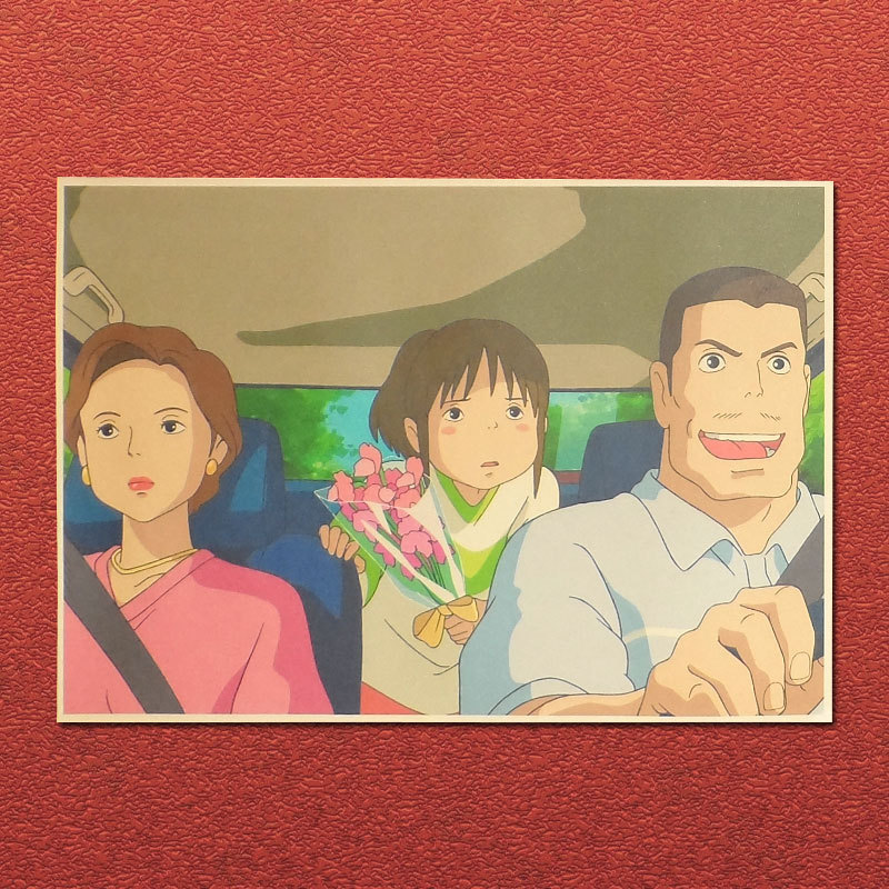 千と千尋の神隠し宮崎駿アニメーションクラフト紙ポスター装飾絵画寮カフェフォトフレーム壁ステッカー|undefined