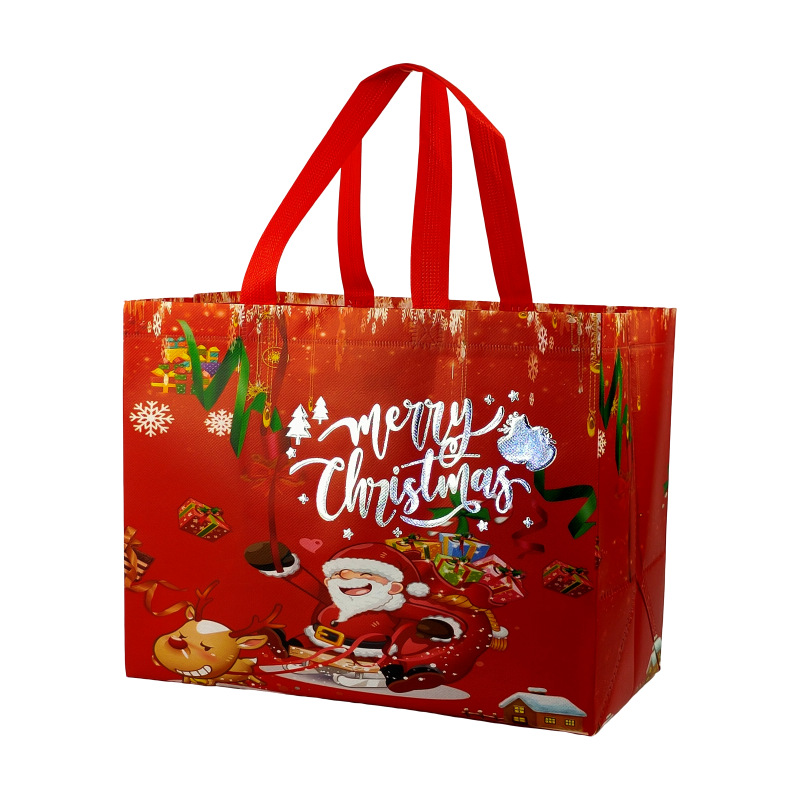 Bolso no tejido de Navidad bolso de mano logotipo personalizado gran película de dibujos animados transfronterizos alta sensación bolsa de embalaje de regalo
