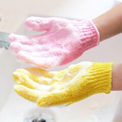 バスタオルセット、強力粗砂5本指背中こすり手袋、女性用入浴用、家庭用背中こすり泥こすりダストバスボール