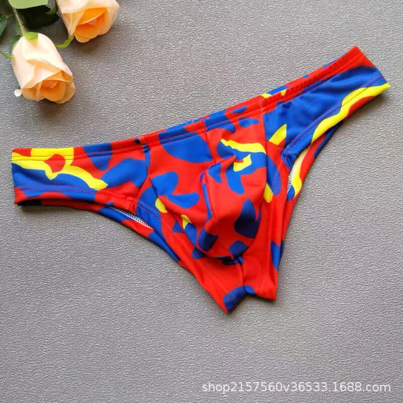 Men's Low-Waist Printed Bikini Briefs, Fashionable, Sexy, Breathable, U-Convex Bag, Comfortable and Trendy Men's Briefs