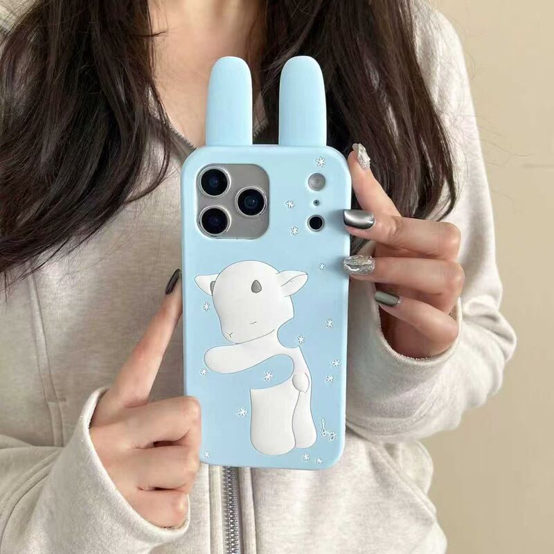 Cute Vintage Rabbit Ears Hugging a Little Sheep Iphone17 Apple 16 Compatible 14/15Pro Max Phone Case Cover 13 Cute Vintage Rabbit Ears Hugging a Little Sheep Iphone17 Apple 16 Compatible 14/15Pro Max Phone Case Cover 13