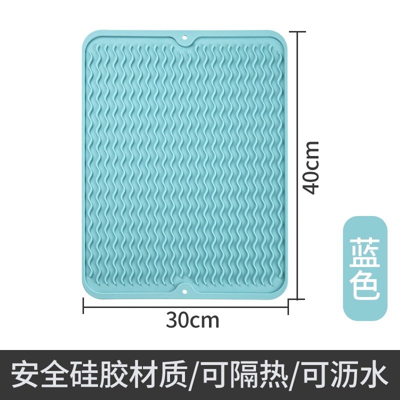 Fabricante en stock estera de drenaje de cocina de silicona ondulación del agua antideslizante aislamiento placemat horno herramienta pala estera de drenaje