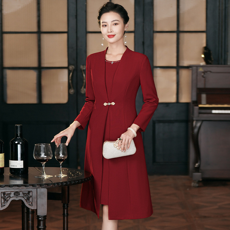 Wedding Mother Autumn Wedding Dress Coat 2024 New Middle-aged and Elderly plus size Noble Simple Happy Mother-in-law suit