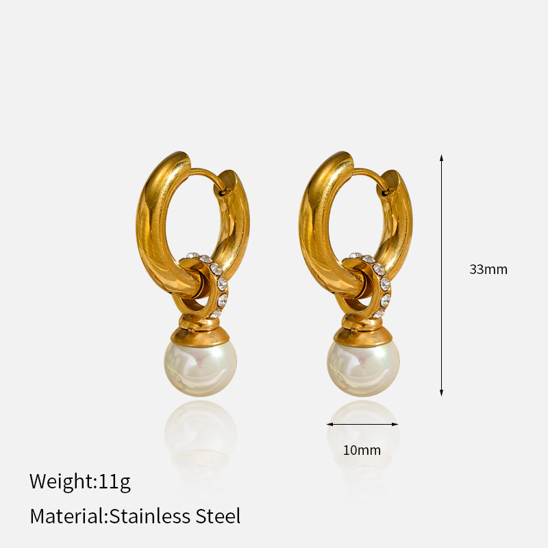 20g Weight 304 Stainless Steel Ear Needle Material Drop Earrings, Ear Studs Classification 1 Pair Quantity Holiday, Daily Occasion 304 Stainless Steel, Imitation Pearl Material Geometric Pattern All Seasons Season Women's Gender Polished Finish IG Style, Elegant, Vintage Style Style 1 Pair IG Style Elegant Vintage Style Geometric 304 Stainless Steel Imitation Pearl Drop Earrings Ear Studs 1