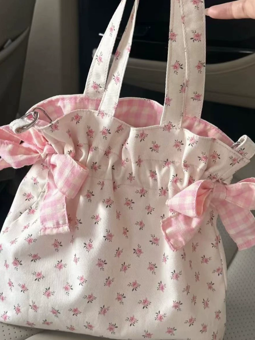Держатель для руки, floral crushed print, небольшой органайзер на одну лямку с бантами