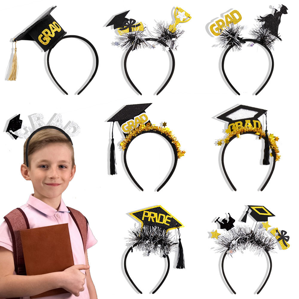 Diadema de la nueva temporada de graduación transfronteriza, gorra de doctorado, tocado, decoración de la ceremonia de graduación universitaria, diadema de fiesta GRAD