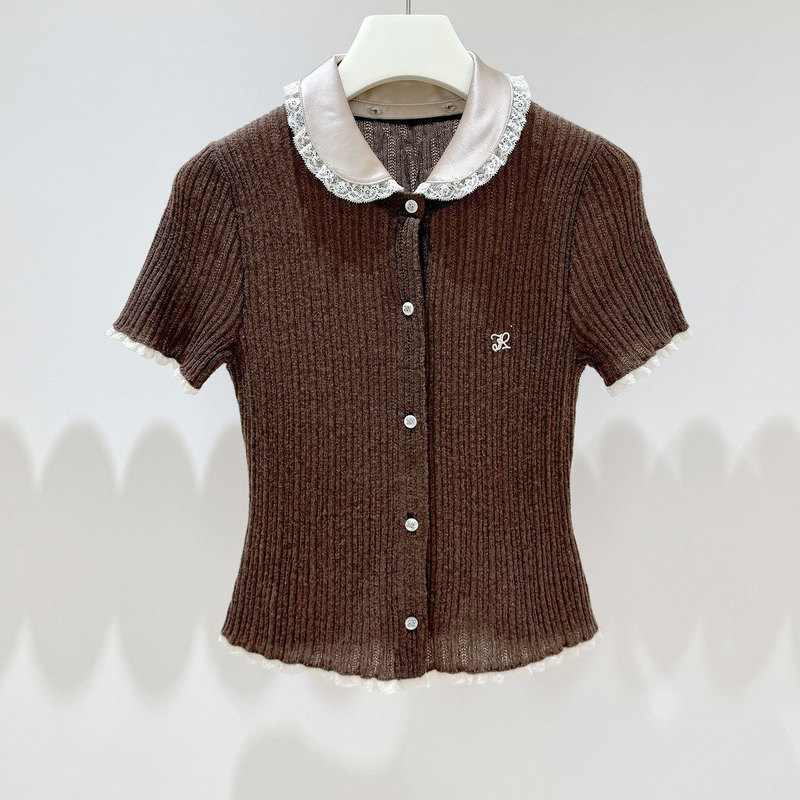 Moshuviya 2026 New Autum Style Doll Collar Slim Fit Embroidered Short-Sleeved Bottoming Knitwear Xsj4M15D