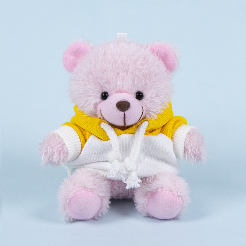 Lindo osito llavero colgante regalo creativo muñecas de peluche vestidas osito de peluche colgante de mochilas escolares para parejas