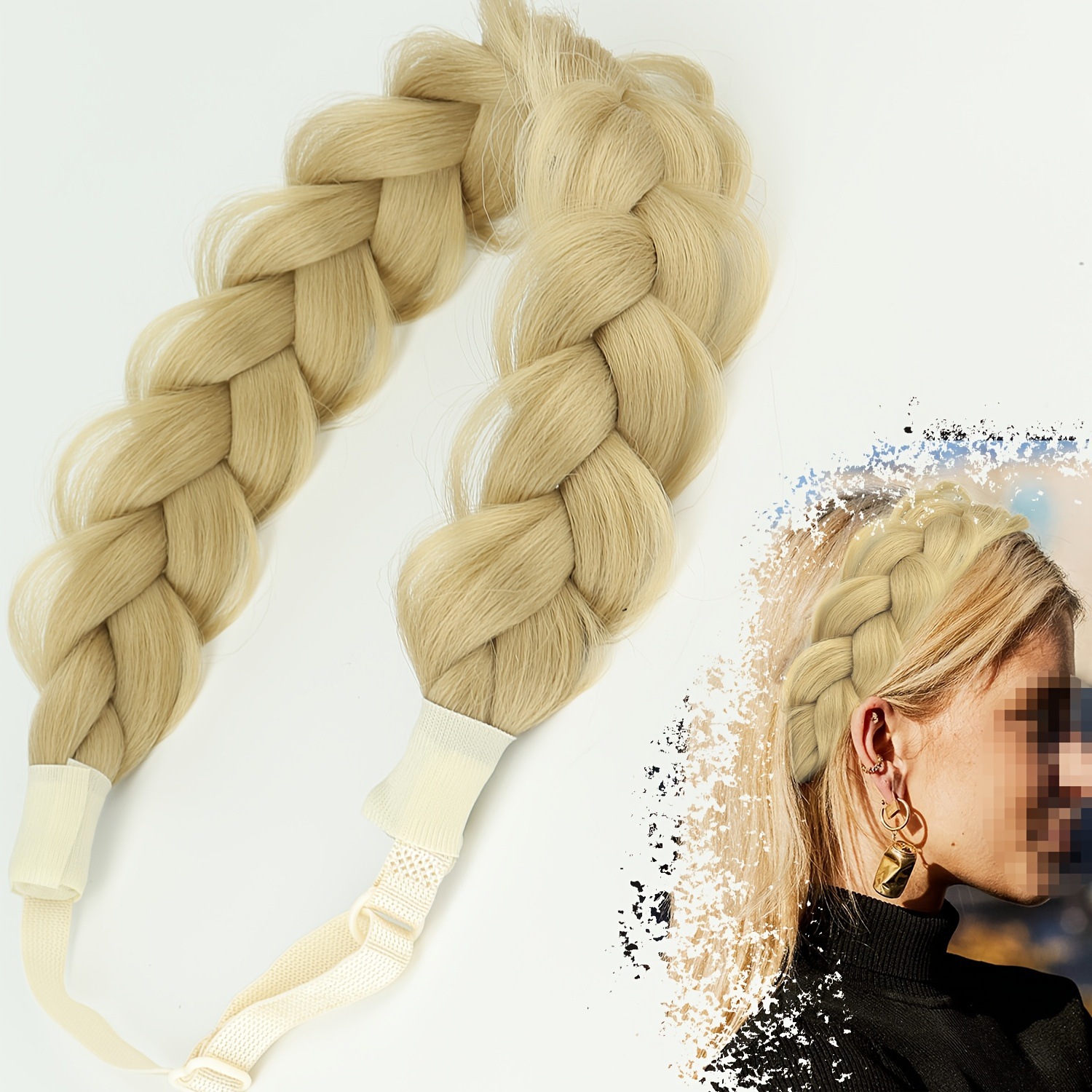 Trenza de hueso de pescado ajustable elástica europea y americana de alta temperatura transfronteriza cabeza de tejido manual