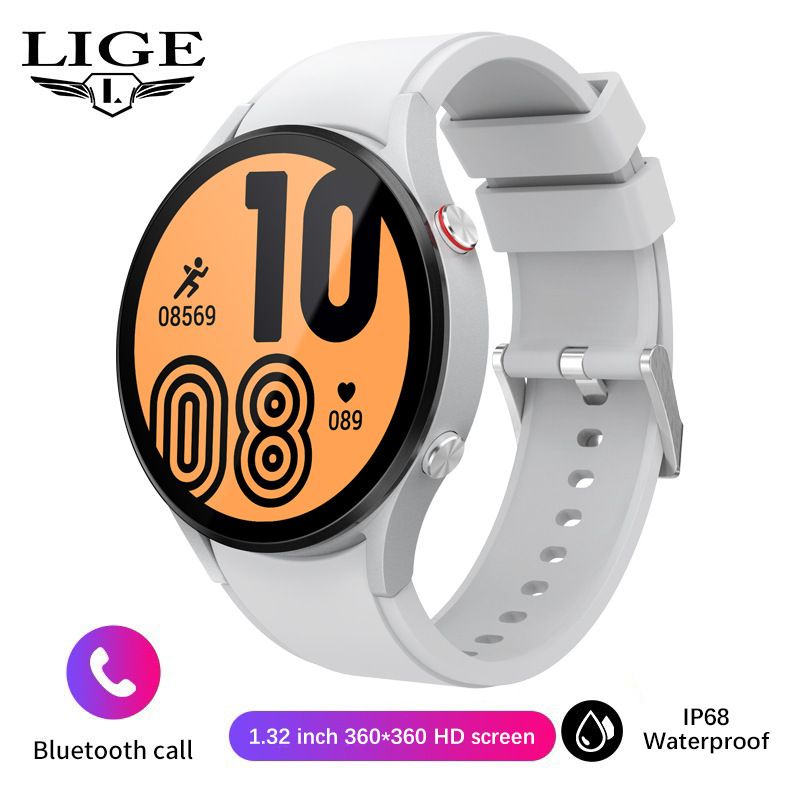 LIGE transfronteriza Reloj inteligente Bluetooth para hombres llamada modo Multideportivo presión arterial Frecuencia Cardíaca Tabla de medición de temperatura corporal 1833