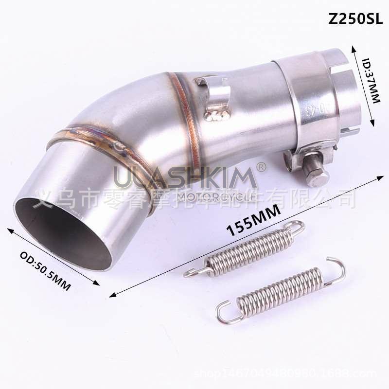 Motorcycle Modified Kawasaki Exhaust Pipe Modified Middle Section Kawasaki Er6N R25 Z250Z 250Sl Transfer Interface