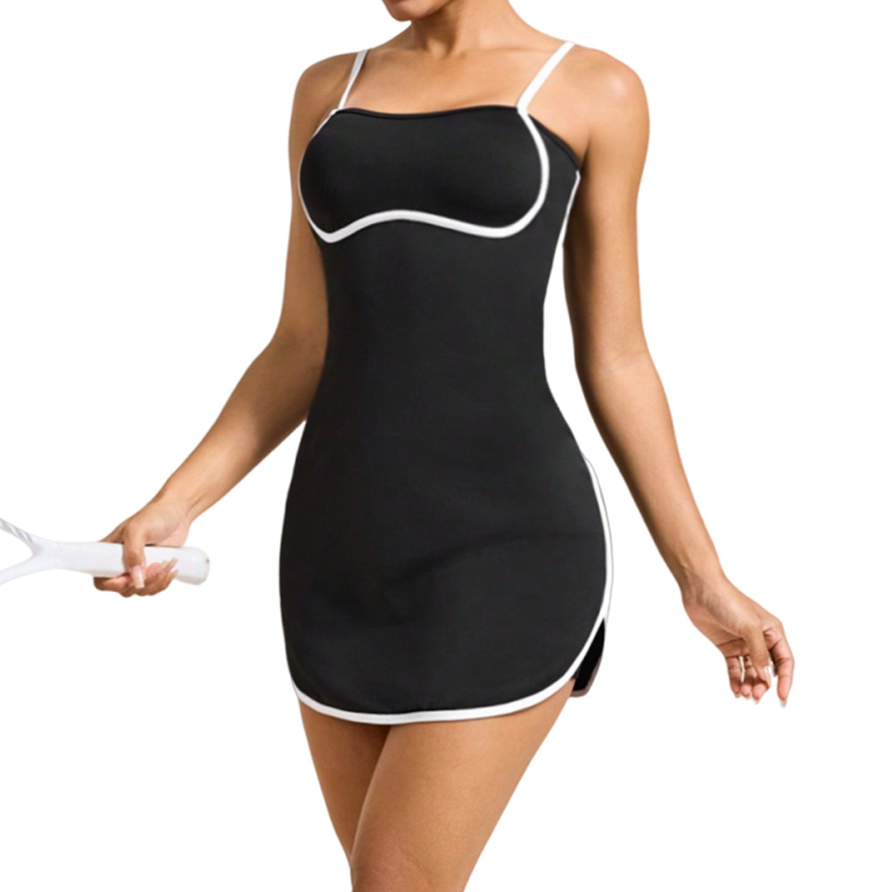 Europa y los Estados Unidos venden pantalones de tenis de color caliente, pantalones de fitness, pantalones de tenis de verano con almohadilla de pecho, secado rápido