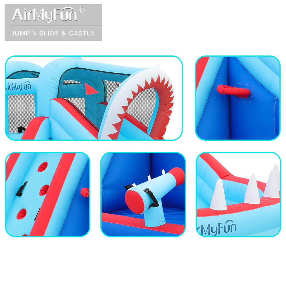 AMF castillo infláble indoor chorro de agua tobogan juguete infantil cama de salto antideslizante pequeño castillo infláble