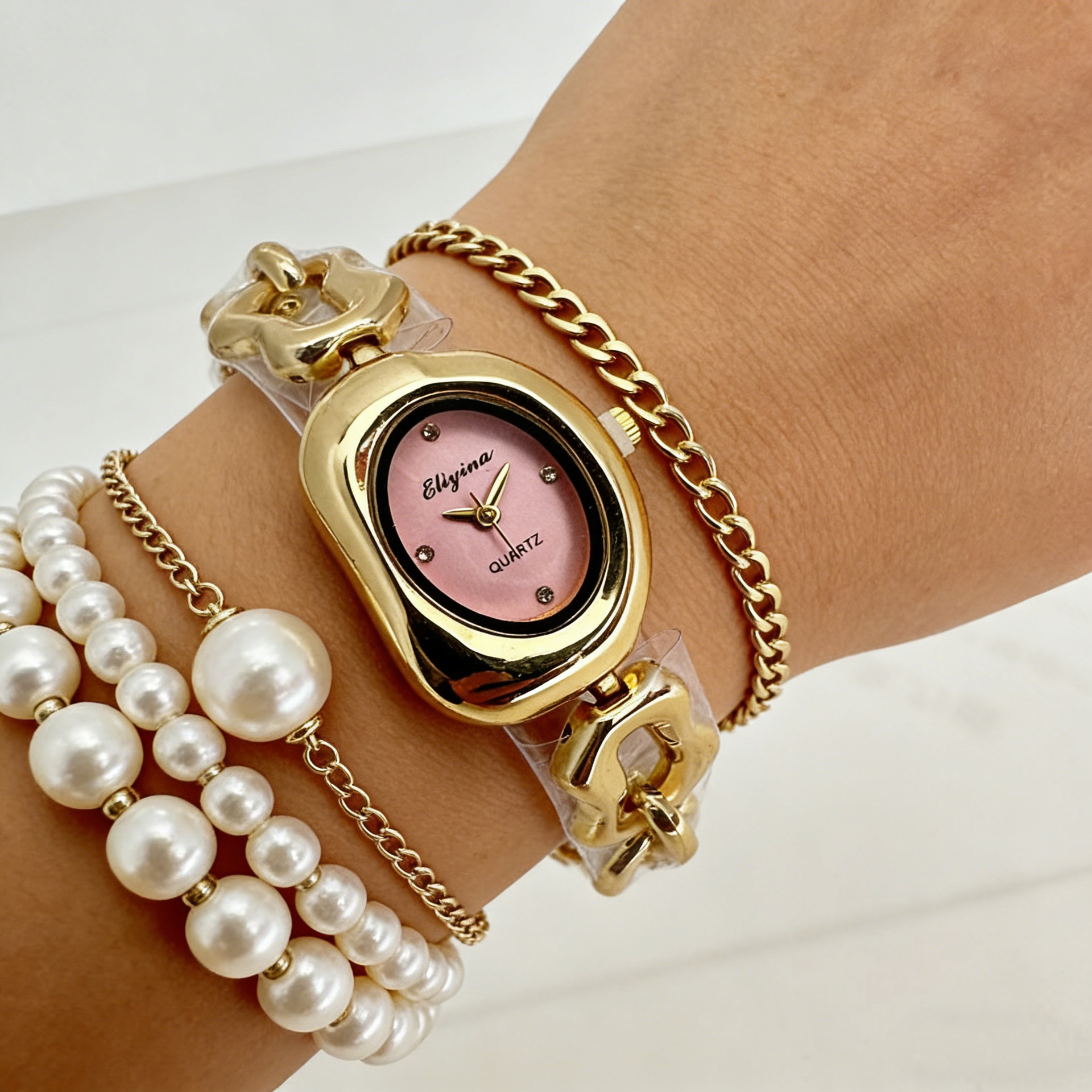 5-teiliges Damen-Quarzuhr-Set mit Armband