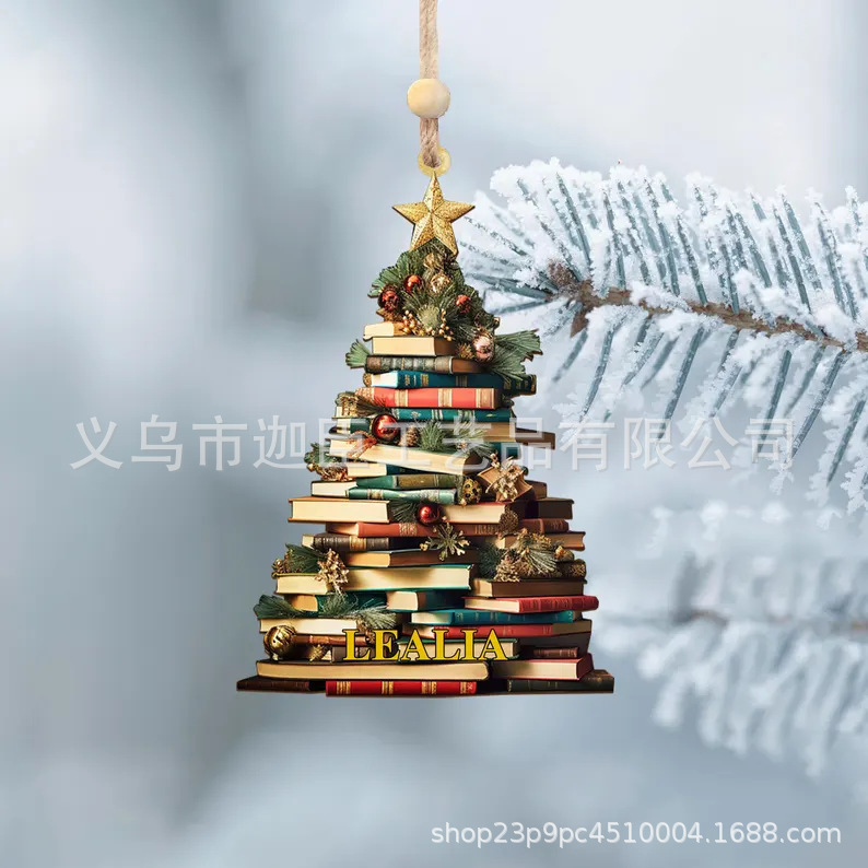 国境を越えた新しいBookクリスマスツリーOrnamentストラップアクリル装飾品ストラップ|undefined