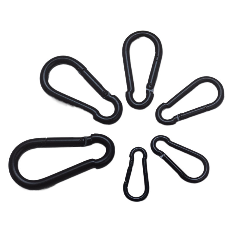 Calabaza en forma de acero laminado en frío sólido mosquetón puro llavero negro primavera escalada en roca al aire libre colgando hebilla de seguridad