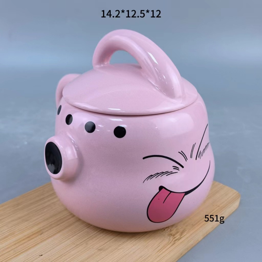 Inventario del demonio de dibujos animados taza de cerámica taza de café taza de desayuno con modelo de tapa hecha a mano regalos de vacaciones