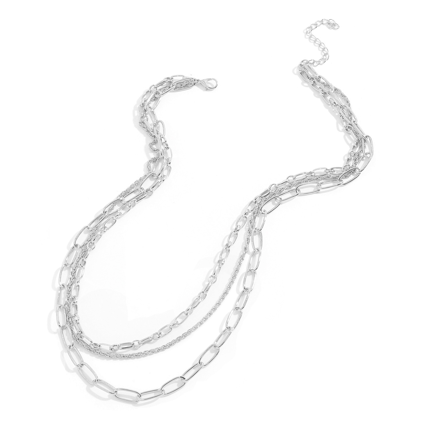 Korea Double Thick Chain Alloy Necklace display picture 5