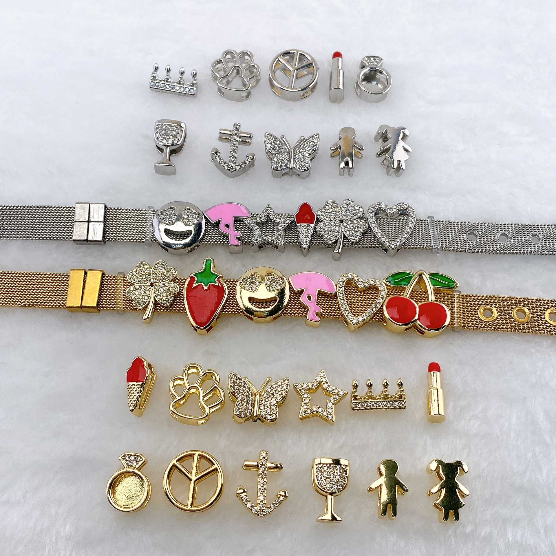 Cross-border Hot Selling Stainless Steel 10mm Strap Bracelet Women's Exquisite Small DIY Bracelet Bracelet Creative Popular