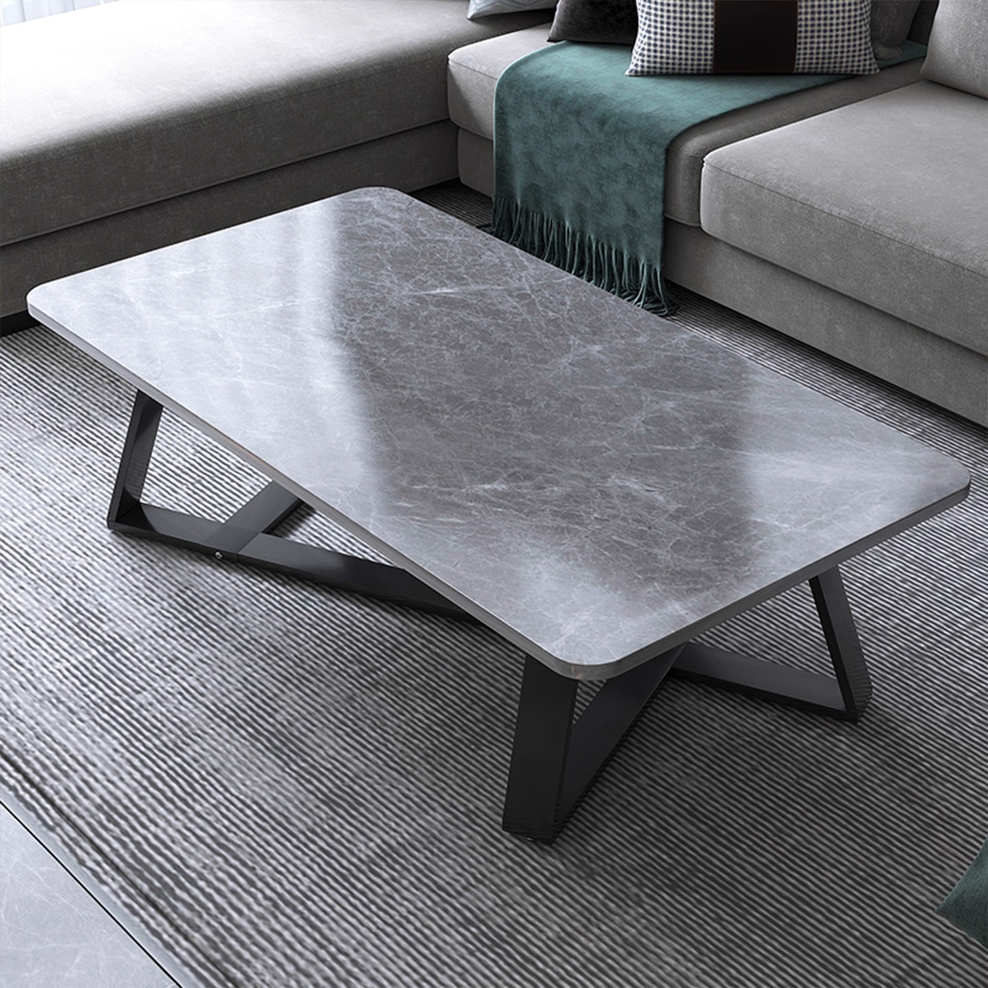 Mesa de té sala de estar doméstica moderna y lujosa pequeña oficina simple sofá 2025 nueva tabla de roca