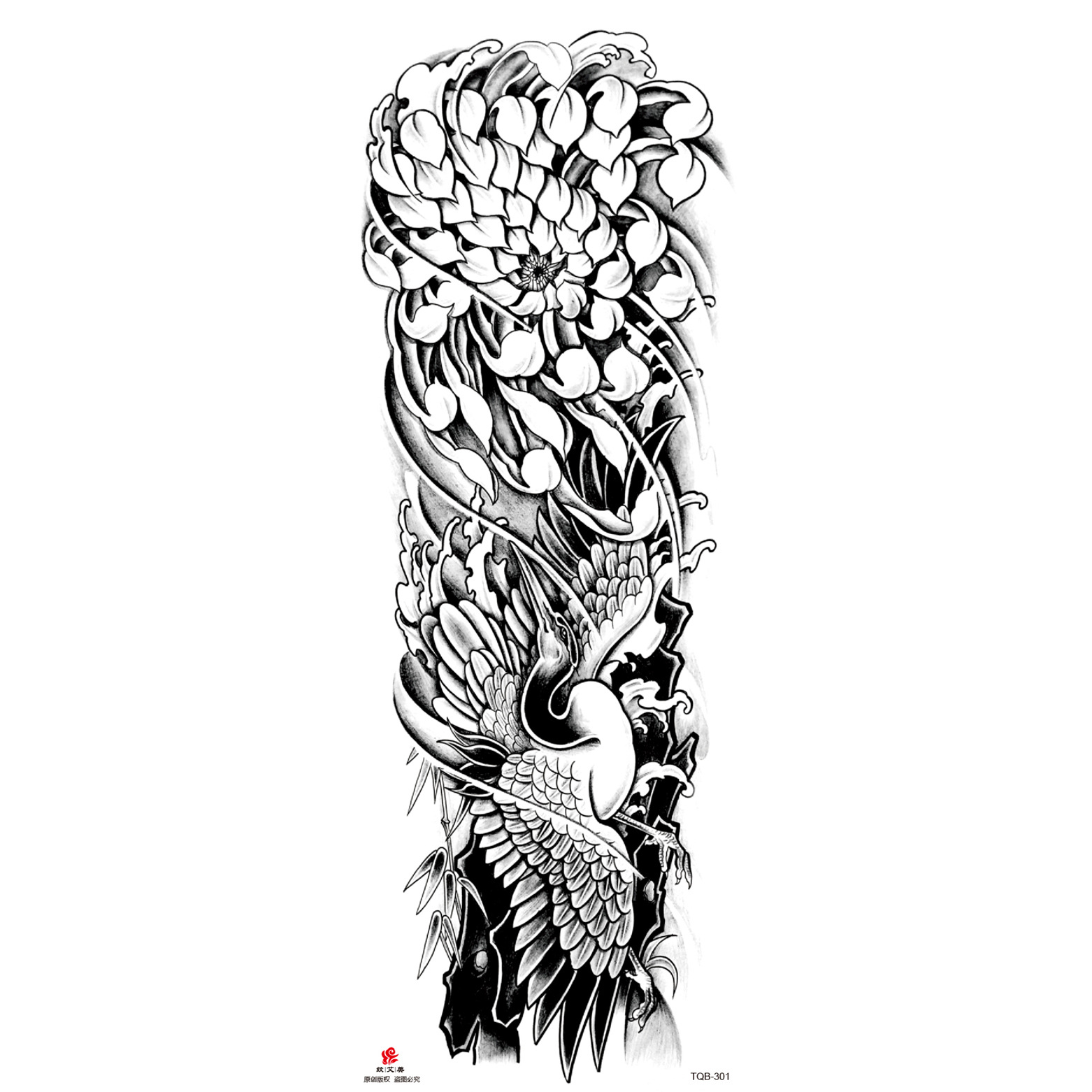 Pegatinas de tatuaje de brazo largo de flor brazo completo tatuaje impermeable tatuaje temporal en stock al por mayor pegatinas de tatuaje de brazo completo