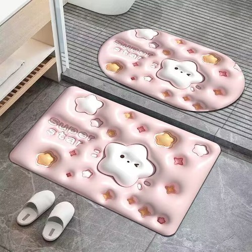 Dropshipping bathroom non-slip floor mats for entryways, absorbent floor mats, cross-border home bathroom printed floor mats