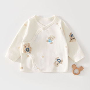 2025 Newborn Plaid Boneless Pure Cotton Baby Close-Fitting Thin Spring and Autumn Half-Back Single Clothes Summer Children's Warm and Sweat-Absorbent