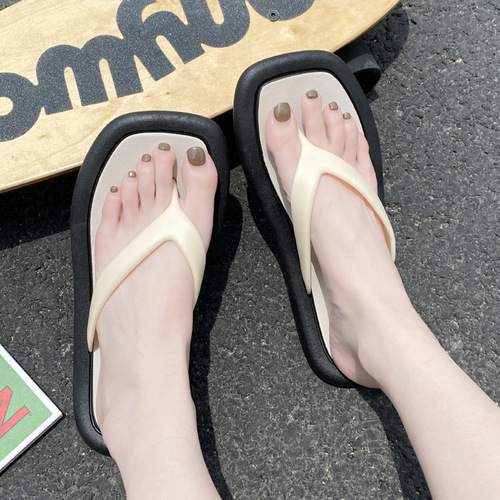 Summer Korean-style Herringbone Outdoor Sandals for Women, Student Home Slippers, Non-Slip Plastic Flip-Flops