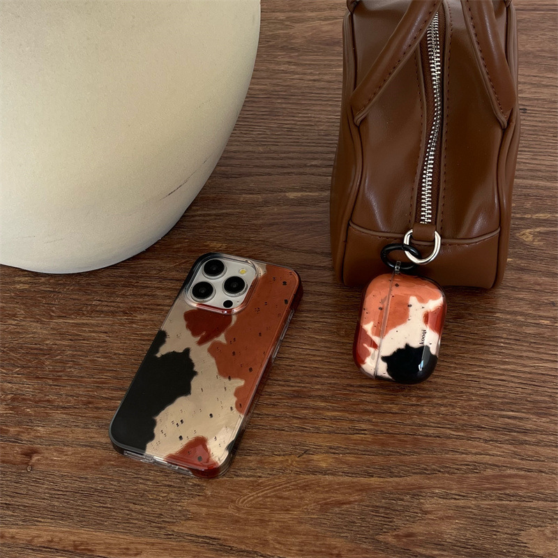 Black Brown Block Splash Ink 16Promax Mobile Phone Case for Apple 15Pro Protective Cover Airpods Pro4 Generation Black Brown Block Splash Ink 16Promax Mobile Phone Case for Apple 15Pro Protective Cover Airpods Pro4 Generation