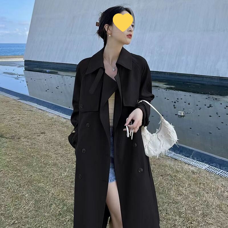高级感韩系中长款风衣外套女2025春秋新款小个子显高显瘦气质大衣|undefined