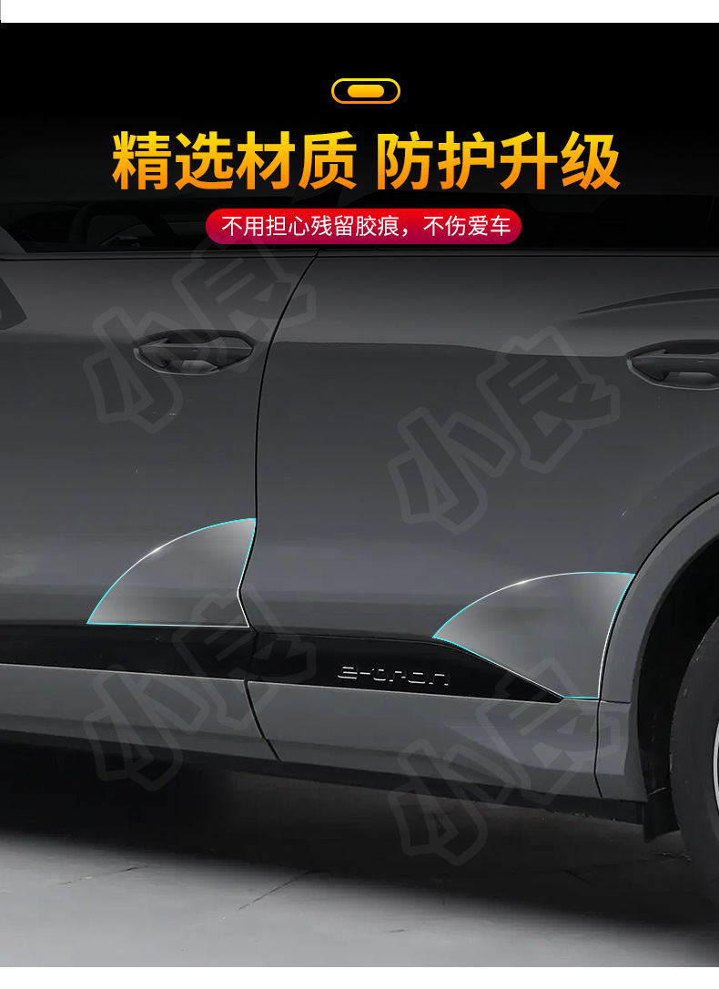 Transparent Film for Audi Q4/e-tron Door Edge, Side Skirt, TPU