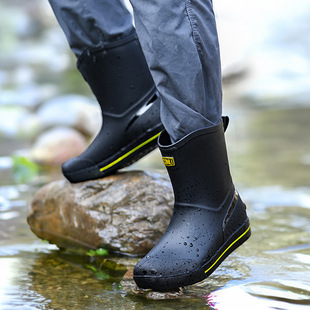 Cross-border rain boots men's short mid-calf rain boots kitchen non-slip shoes low-top outdoor water boots car wash fishing waterproof shoes