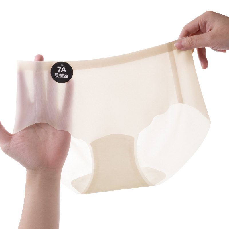 2024 nueva ropa interior sin costuras de seda de hielo de verano para niñas estilo delgado de secado rápido y sensación fresca 7A calzoncillos de seda de morera para mujer