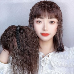 黒ドリルのカチューシャの巻き髪は前髪を追加します。白髪の増発量をカバーします。