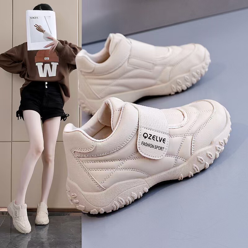 Women's Cowhide Sports Casual Shoes 2025 New Winter Lightweight Maternity Shoes with Velcro, Comfortable for Feet, Large Cotton Shoes Women's Cowhide Sports Casual Shoes 2025 New Winter Lightweight Maternity Shoes with Velcro, Comfortable for Feet, Large Cotton Shoes