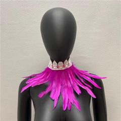 亞馬遜表演舞會蕾絲花邊羽毛圍脖哥特風格表演萬聖節配飾萬聖節