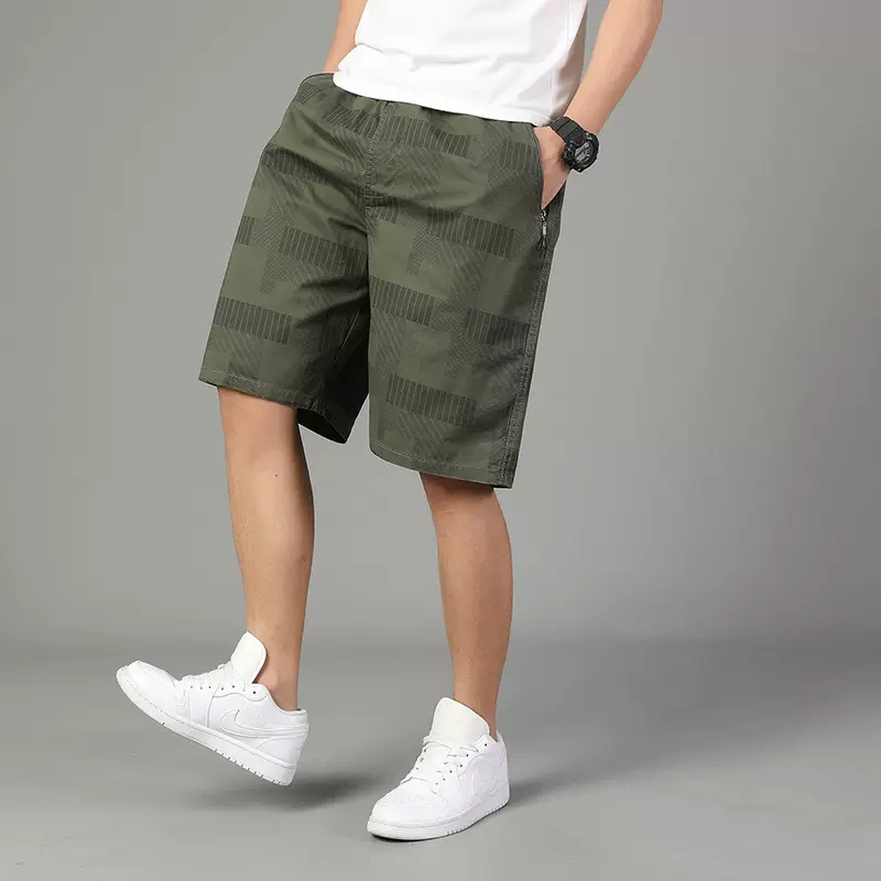 新款夏季短裤男纯棉休闲宽松外穿男士夏季沙滩裤五分裤