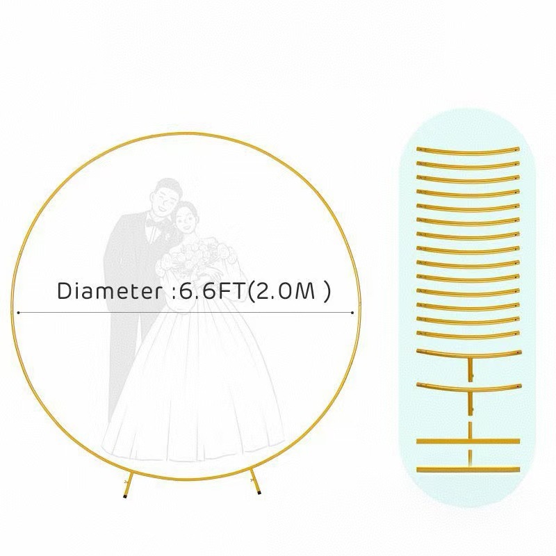 Accesorios de boda transfronterizos Soporte de arco de hierro forjado Fondo de escenario Marco de flores decorativo Arco de boda Marco de hierro cuadrado dorado