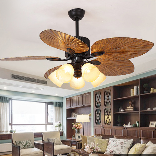 Nordic retro fan lamp living room bedroom dining room ceiling fan chandelier simple household frequency conversion remote control electric fan commercial