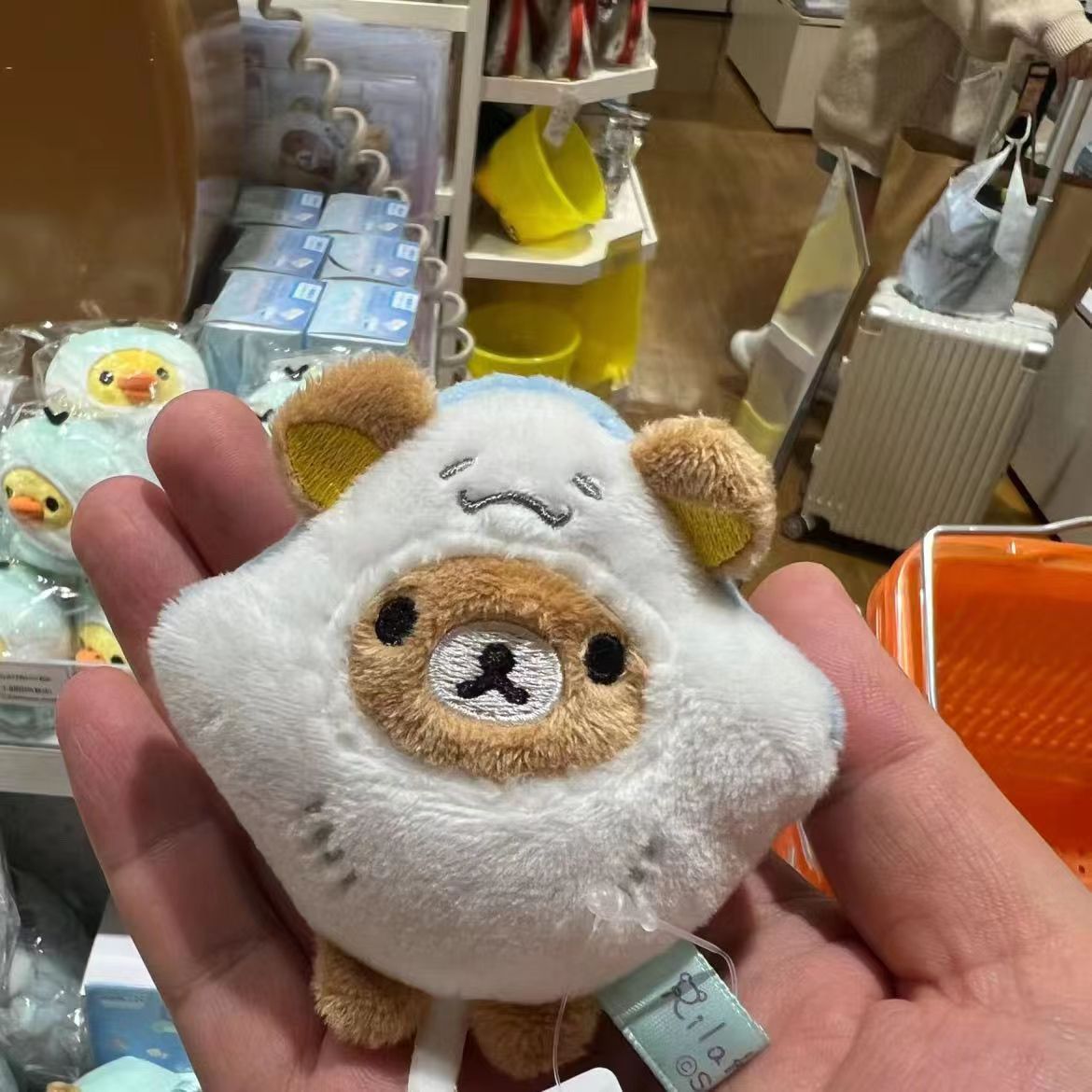 San-xリラックマ海洋シリーズ熊兄熊妹熊弟魔鬼魚 _ 熊公仔かばんストラップ