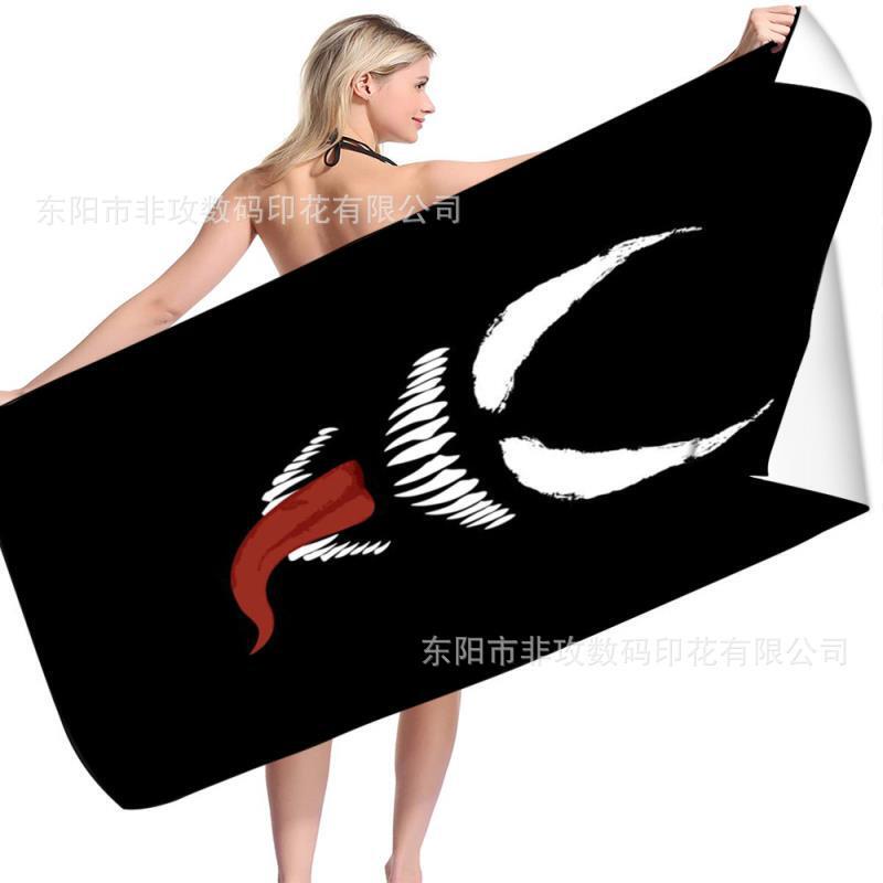 Cross-border superhero square beach towel microfiber double-sided velvet quick-drying factory direct picnic mat bath towel